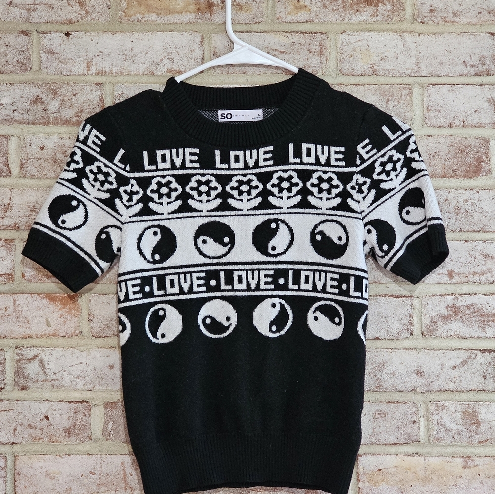 Y2K fashion yin yang Sweater top M Jr's